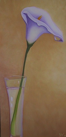 Oil on canvas, 30" x 15", flower