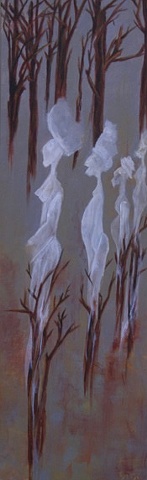 Acrylic on canvas, 36" x 12", abstract, Sabi, South Africa, game reserve