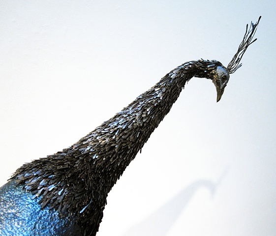 peacock sculpture metal furniture animal