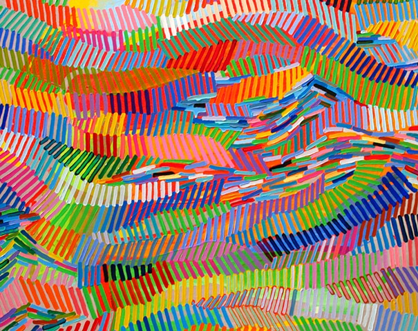 Martina Nehrling, Vivid and Continuous, 38H x 48L in., acrylic on canvas, 2014