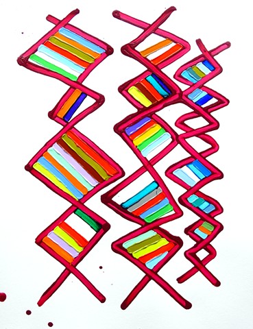 Martina Nehrling, Jive 1, 26 x 20 inches, acrylic on Montval paper, 2025