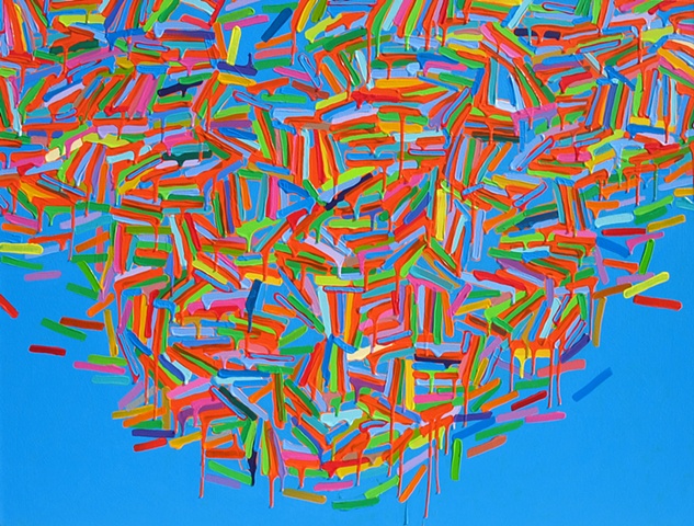 Martina Nehrling, Piebald Theories Hung Out to Dry, H x L, acrylic on canvas, 2010