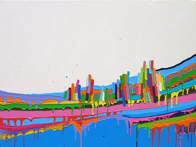 Martina Nehrling, Crouched at the Edge, 30H x 40L in., acrylic on canvas, 2010