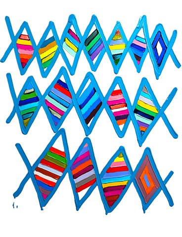 Martina Nehrling, Afflux,1, 26 x 20 inches, acrylic on Montval, 2025