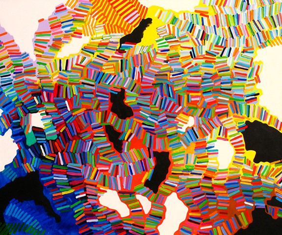 Martina Nehrling,Relapse, 50H x 60L in., acrylic on canvas, 2013 - 2014 