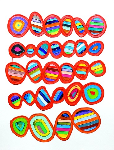 Martina Nehrling, Birdsong 1, 26 x 20 inches, acrylic on Montval paper, 2025