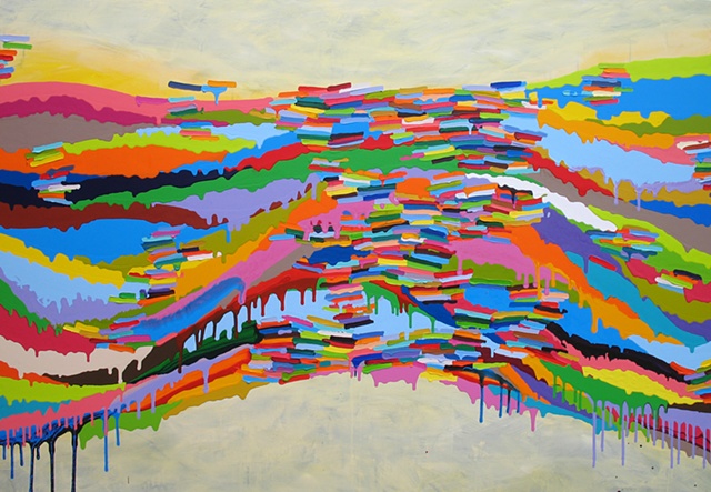 Martina Nehrling, Liquefaction, 50H x 72L in., acrylic on canvas, 2011 