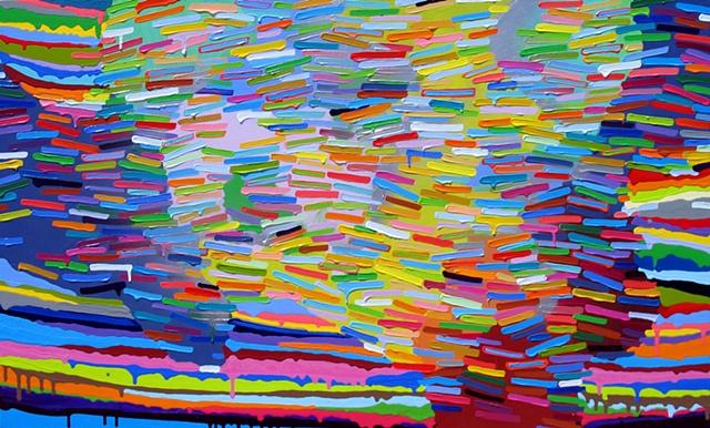 Martina Nehrling, Wake, 36H x 60L in., acrylic on canvas, 2012
