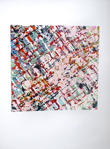 Paint Skin 3 (Square), 2002, acrylic mounted on board, 17 ¾ x 17  