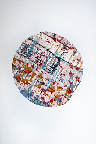 Paint Skin 2 (Circle), 2002, acrylic mounted on board, 14 inch diameter