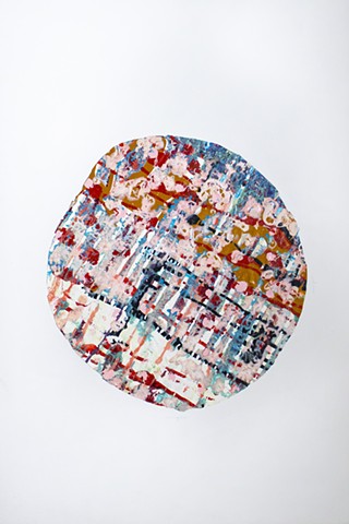 Paint Skin 2 (Circle), 2002, acrylic mounted on board, 14 inch diameter