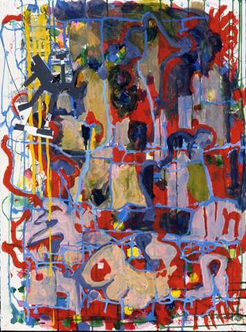 Gusport, 1998, acrylic on paper, 30 x 24 inches