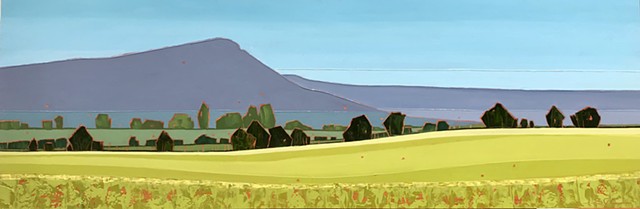LANdscape painting, abstract landscape painting, contemporary landscape, farmland, mountains, Rockbridge County, Shenandoah Valley, Virginia