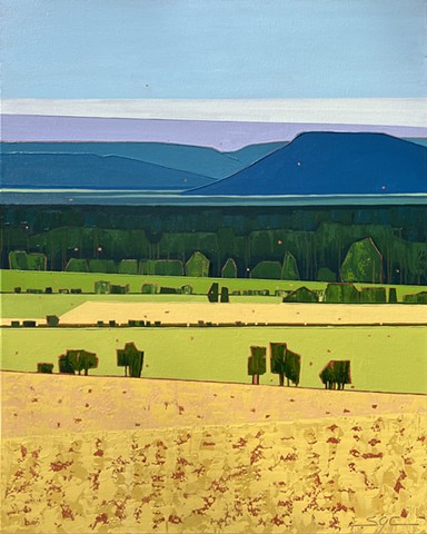 landscape painting, abstract landscape painting, contemporary landscape, farmland, mountains, Rockbridge County, Shenandoah Valley, Virginia