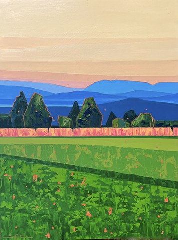 abstract landscape, landscape painting, blue ridge mountains, Rockbridge County, mountains