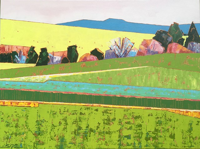 landscape painting, abstract landscape painting, contemporary landscape, farmland, Rockbridge County, Shenandoah Valley, Virginia