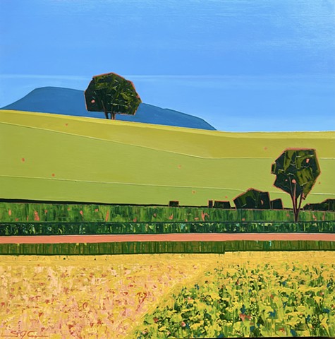 landscape painting, abstract landscape painting, contemporary landscape, farmland, mountains, Rockbridge County, Shenandoah Valley, Virginia