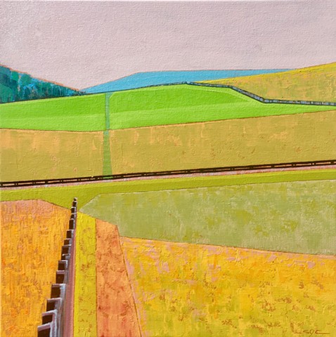 landscape painting, abstract landscape painting, contemporary landscape, farmland, mountains, Rockbridge County, Shenandoah Valley, Virginia