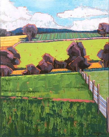 landscape painting, abstract landscape painting, contemporary landscape, farmland, Rockbridge County, Shenandoah Valley, Virginia
