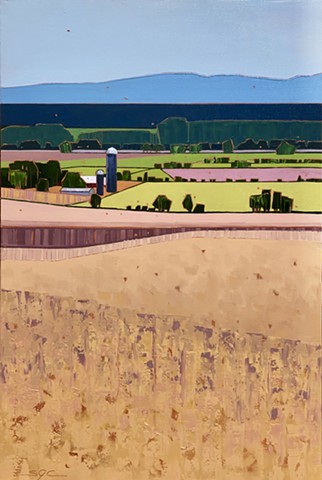 landscape painting, abstract landscape painting, contemporary landscape, farmland, mountains, Rockbridge County, Shenandoah Valley, Virginia