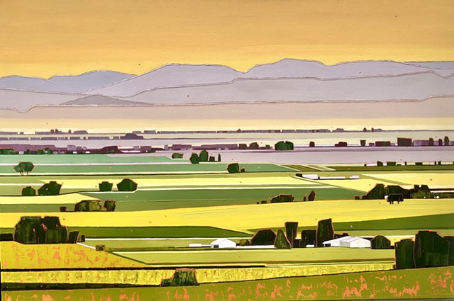 landscape painting, abstract landscape painting, contemporary landscape, farmland, mountains, Rockbridge County, Shenandoah Valley, Virginia