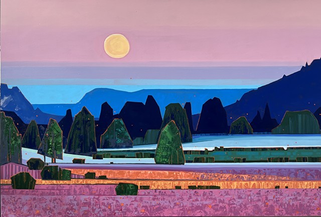 landscape painting, abstract landscape painting, contemporary landscape, farmland, mountains, Rockbridge County, Shenandoah Valley, Virginiaape