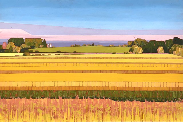 landscape painting, abstract landscape painting, contemporary landscape, mountains, farmland, Shenandoah Valley, Virginia