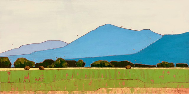 landscape painting, abstract landscape painting, contemporary landscape, mountains, farmland, Shenandoah Valley, Virginia