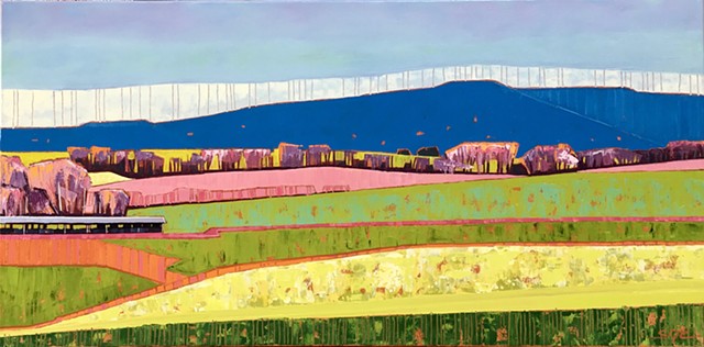 landscape painting, abstract landscape painting, contemporary landscape, farmland, Rockbridge County, Shenandoah Valley, Virginia