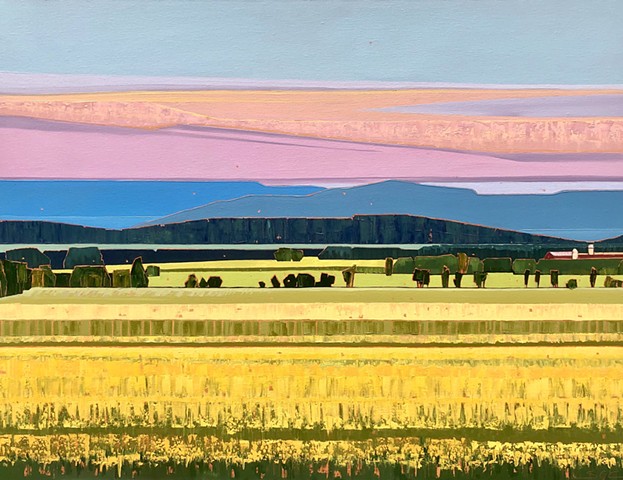 landscape painting, abstract landscape painting, contemporary landscape, farmland, mountains, Rockbridge County, Shenandoah Valley, Virginiaa