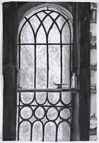 Leaded Glass Window in Kitchen