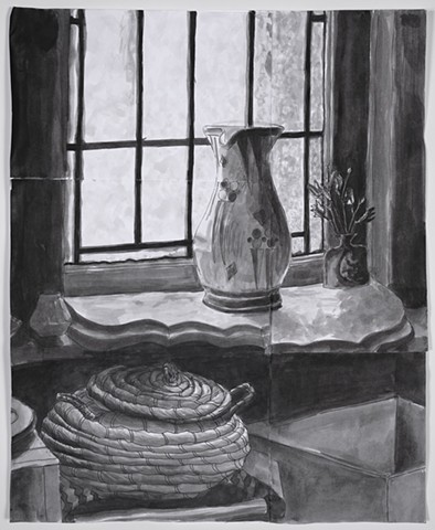 Basket, Pitcher and Bud Vase at Window