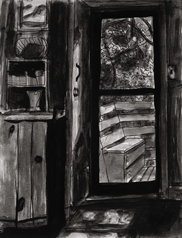 Cabin Kitchen Door Looking Out