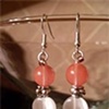 Cherry Quartz and Mother of Pearl Earrings