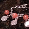 Cherry Quartz and Mother of Pearl Bracelet