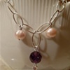 Sterling Silver necklace w/ Amethyst and pearl