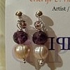 Silver Sterling posts with Baroque pearls and Amethyst