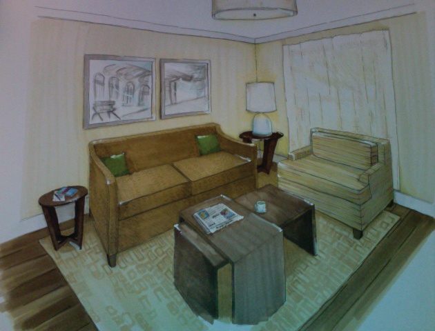 Staybridge Suites: Living Room Conceptual Rendering