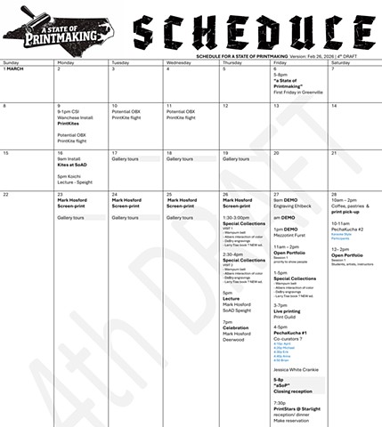 a State of Printmaking Schedule 