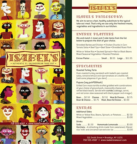 Isabel's Takeout 
Menu Card