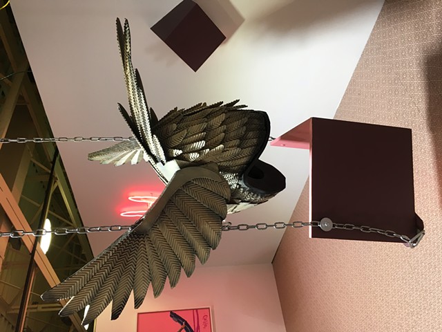mask, birdo, cardboard, installation, bird mask, bird