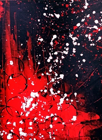 red and black, abstract expressionist