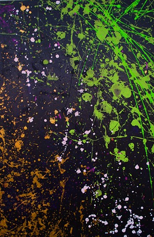 purple, green, splatter