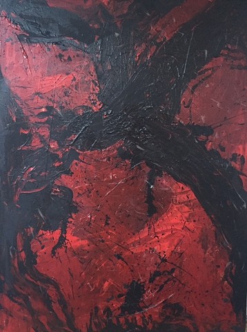 red, finger painting, black 