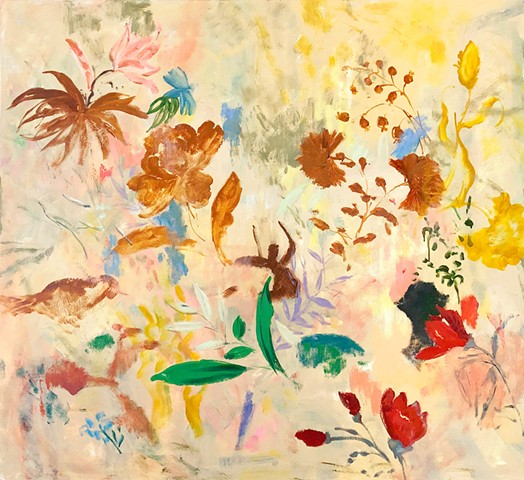 Flowers, Birds in My Studio