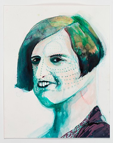 Portrait of Ayn Rand with Facial Scarification:1
