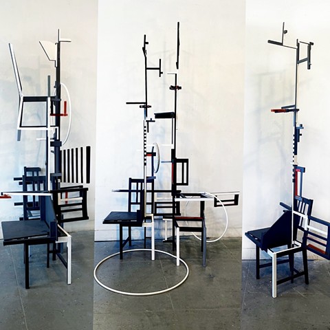 Sentries; a grouping of 3 sculptures