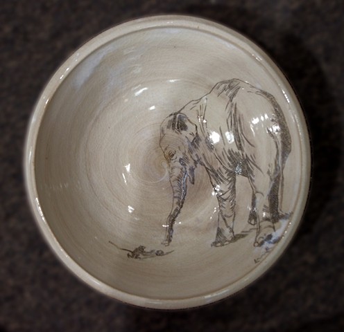 Bowl with Elephant and Monkey