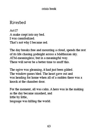 the poem "Riverbed" from Small Poems 6

by Gilles Goyette