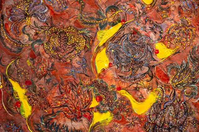 detail of Tree of Life (from the Met's Bed Cover (Palampore), 18th c.)